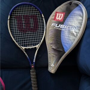 Wilson Fusion Titanium Racket with Blue and Silver Accents